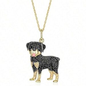 Rottweiler Necklace, Rottweiler Rhinestone Necklace, Dog Necklace